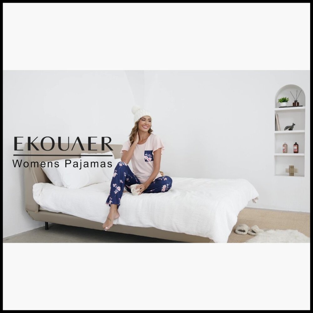 Polyester Blend Pajama Set With Pockets, Comfy Lo… - image 7